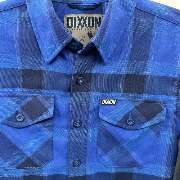 DIXXON Dawson blue gorpcore polyester unisex workwear oversized flannel XS - Picture 5 of 12